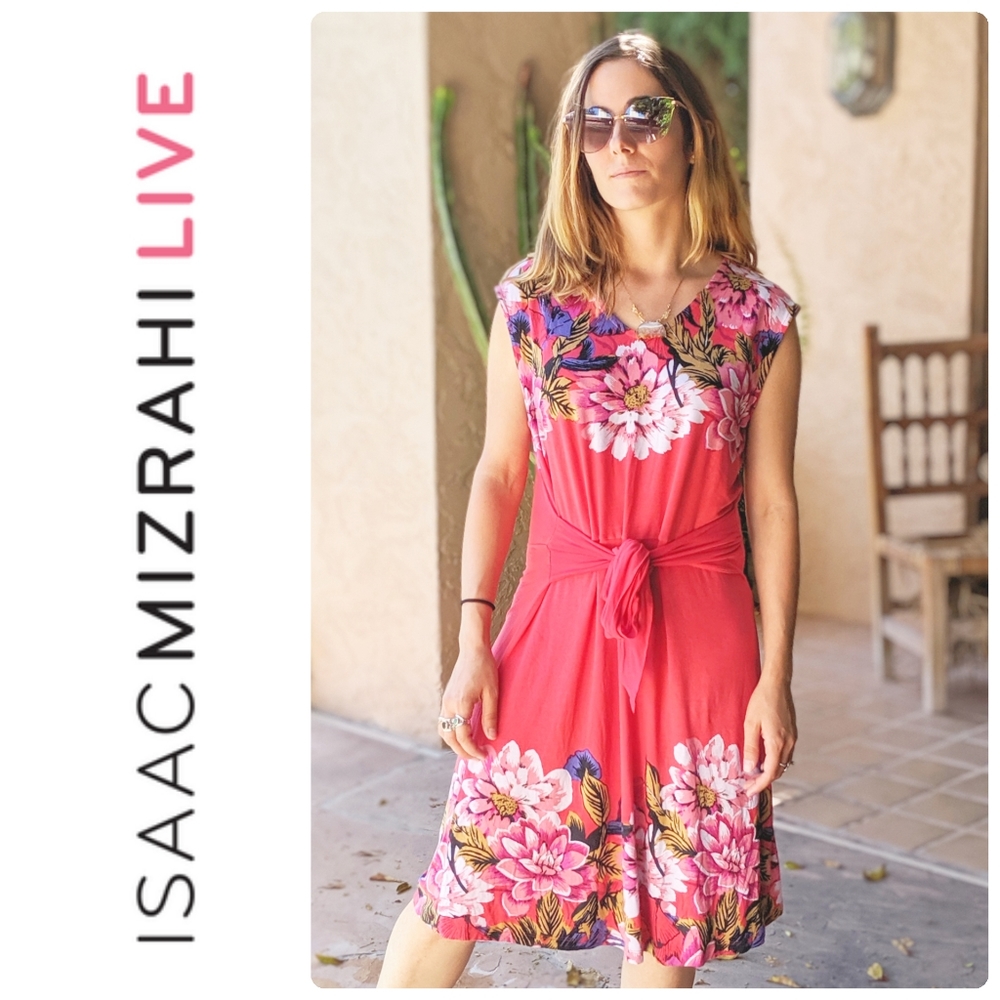 Isaac Mazrahi Live! Front Knot Floral Dress
